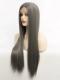 Long grey synthetic lace front drag wig