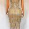 Rhinestone Chain Tassel Dress