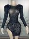 Full Black Rhinestone Dress