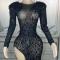 Full Black Rhinestone Dress