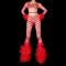 Red Bell- bottomed Bodysuit
