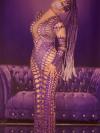  Purple Hollow Dress