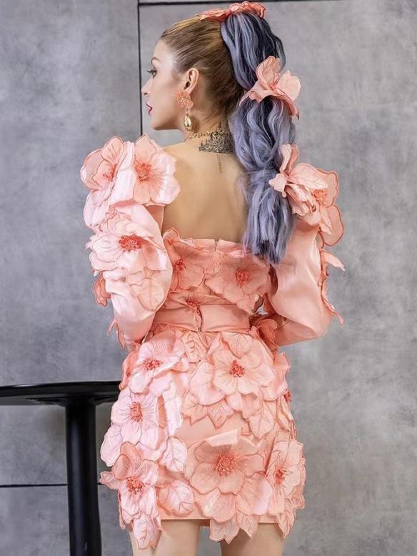 Customize Pink Flower Dress