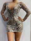 V Shape Sequin Dress