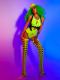 Full Set Fluorescent Green Drag Suits（includes wig）