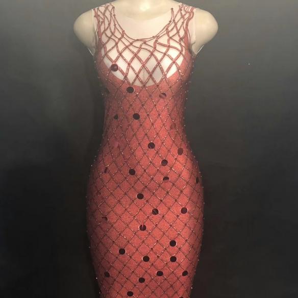 Red Grid Dress