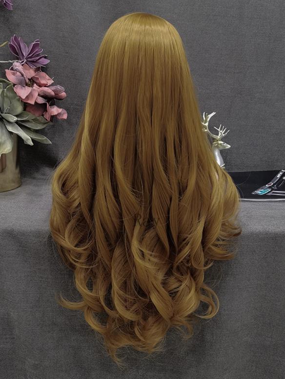 Human Hair Full Lace Wig Curly Ash Brown