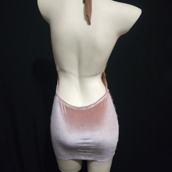 Pink Rhinestone Dress