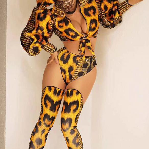 Full Set Leopard Print Suit (inlcude hat & foot cover)