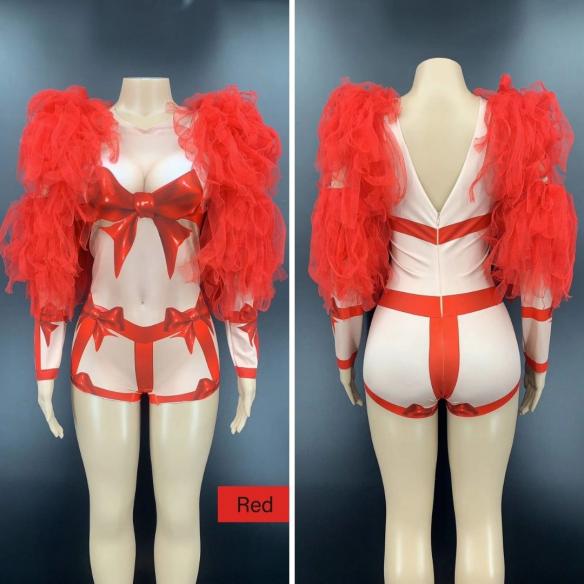 Various Colors Tulle Sleeve Leotard