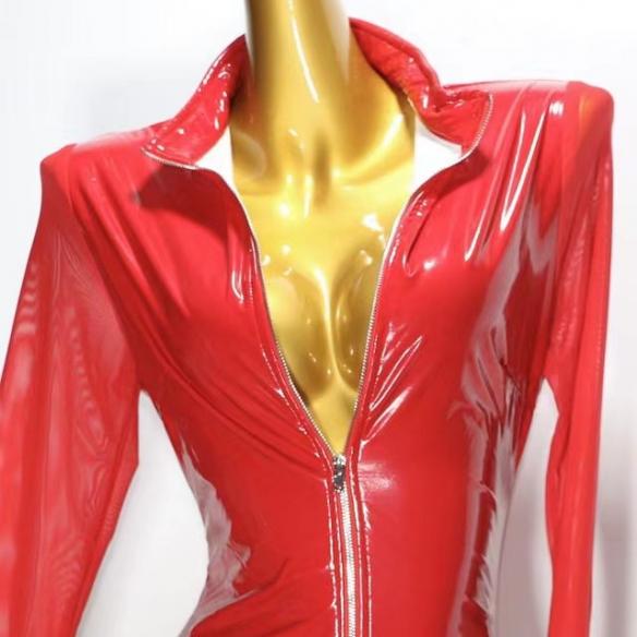 Red feather leotard