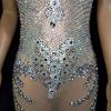 Multi- color Rhinestone Transparent Dress