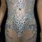 Multi- color Rhinestone Transparent Dress