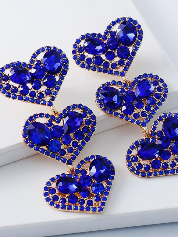 Three Colors Heart Shape Earrings