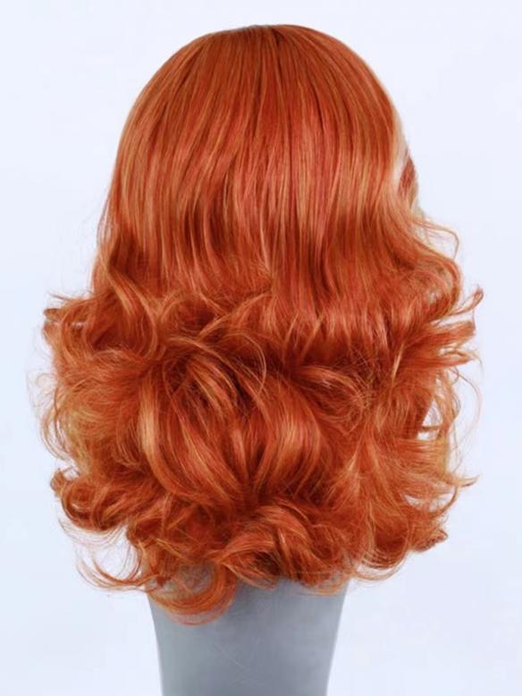  Ginger orange with blonde highlight wavy drag wig