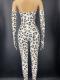 White Leopard Drag Bodysuit (includes gloves)