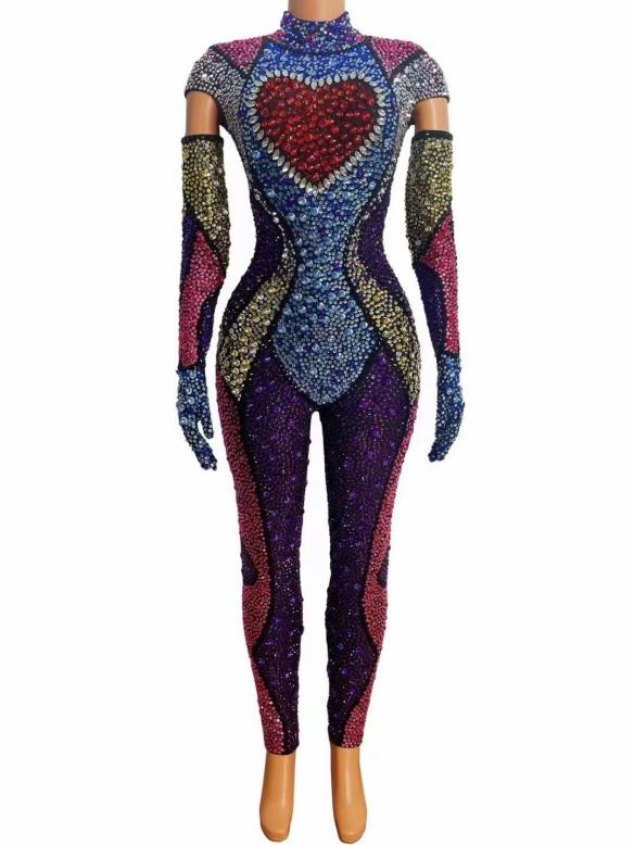 Full Diamond Rhinestone Bodysuit