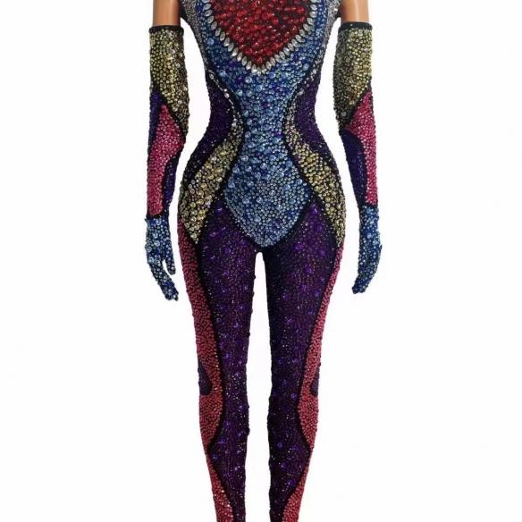 Full Diamond Rhinestone Bodysuit