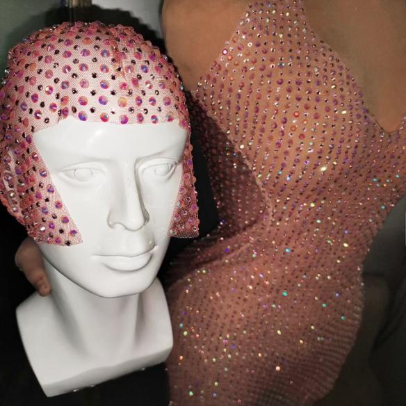 Pink Rhinestone Dress (includes headdress)