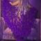 Purple Rhinestone Long Feather Dress