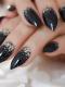 24 PCS DRAG NAILS BLACK GLITTER