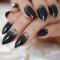 24 PCS DRAG NAILS BLACK GLITTER