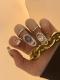 Rhinestone nail ring