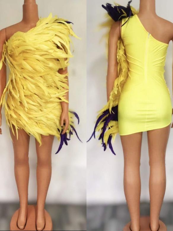 Yellow Feather Dress