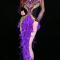 Purple Rhinestone Feather Dress