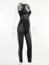 Black mesh hollow out bodysuit