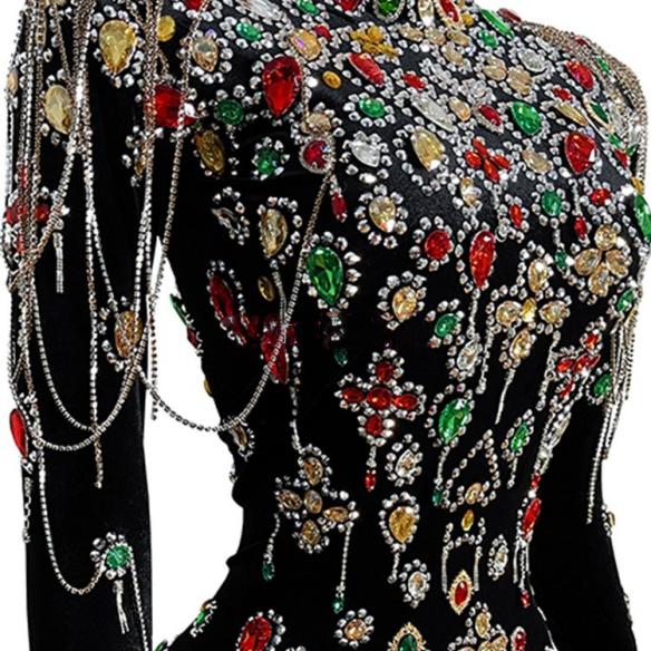 Skittles Stage Print Skinny Diamond Colorful Drag Dress