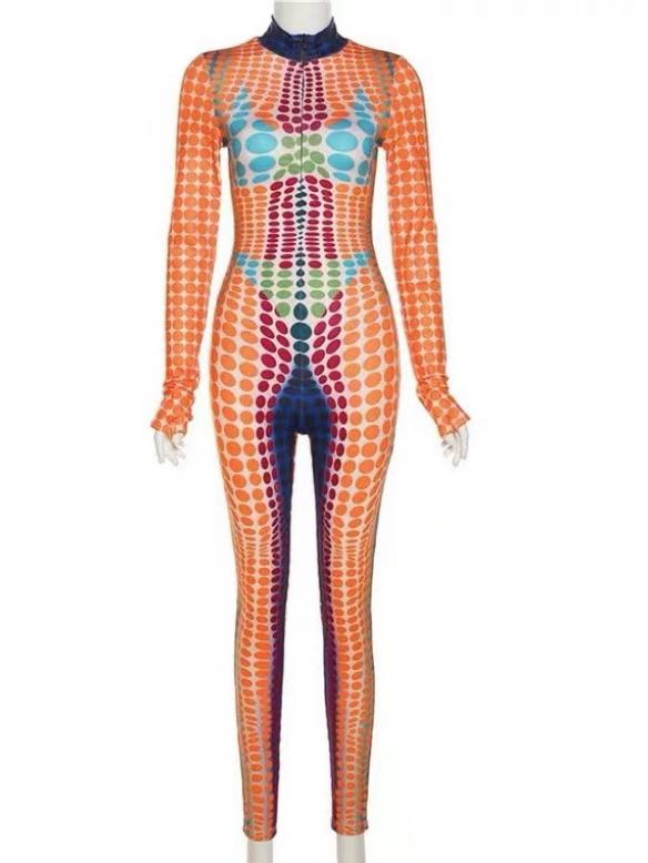 Orange spots bodysuit