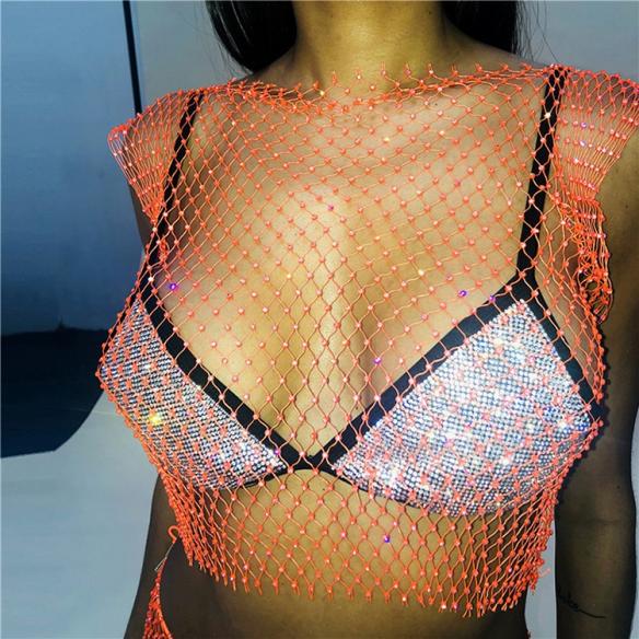 Orange Hollow- out Shiny Grid