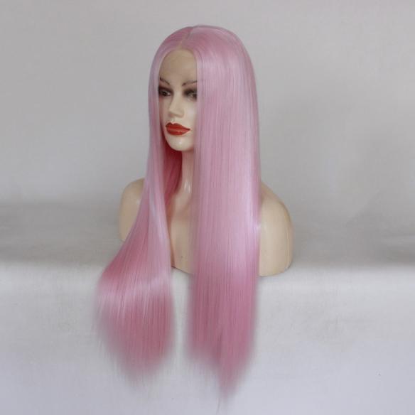 Long Pink Lace Front Drag Wig