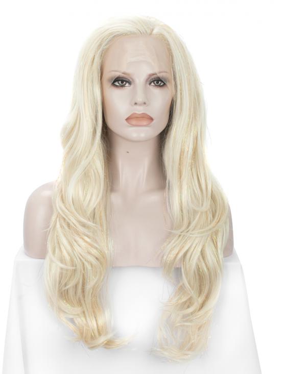 Blonde Tinsel Color Mixed Synthetic Lace Front Wig Synthetic Lace