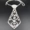 Silver Rhinestone Tie Necklace