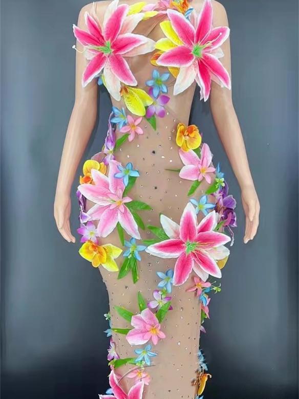 Diamond Flower Drag Dress