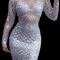 White Sliver Rhinestone Dress