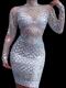 White Sliver Rhinestone Dress