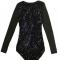 Black Sequin See Through Corset Bodysuit