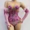 Pink Rhinestone Bowknot Leotard