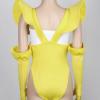 Yellow Bandage Long Gloves Leotard Bodysuit