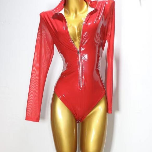 Red feather leotard