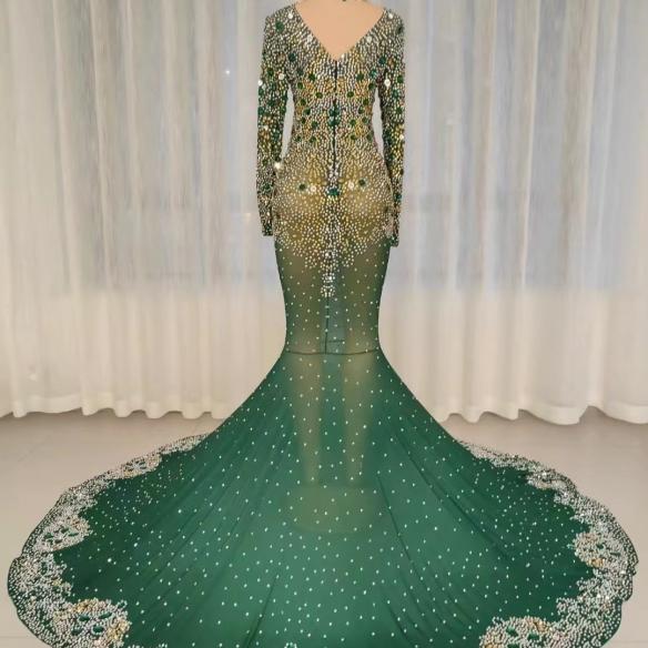 Various colors customized rhinestone dress