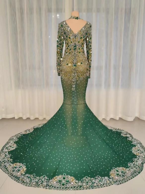 Various colors customized rhinestone dress