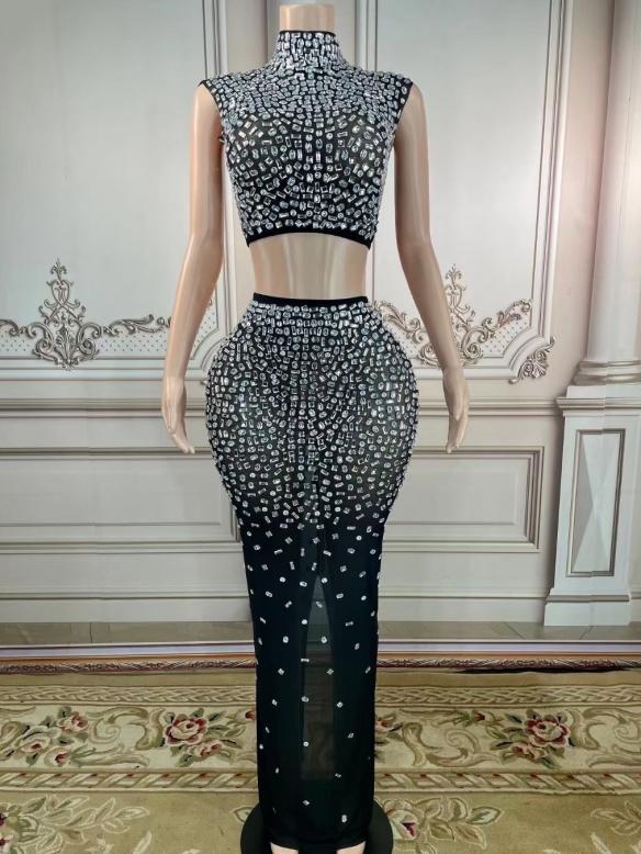 Black Rhinestone Suits