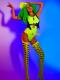 Full Set Fluorescent Green Drag Suits（includes wig）