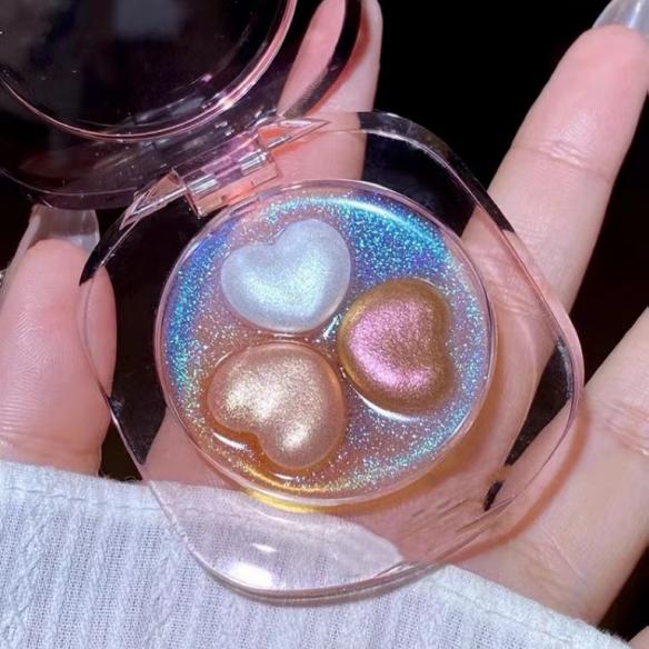 Three colors heart shape mixed highlighters