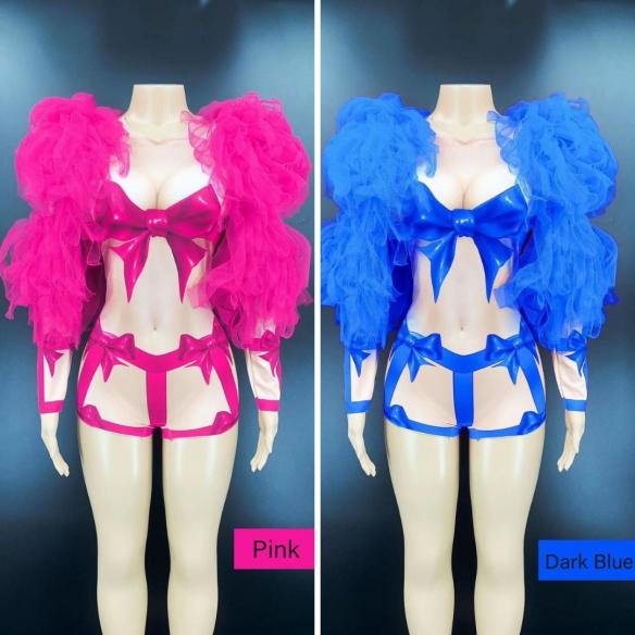 Various Colors Tulle Sleeve Leotard