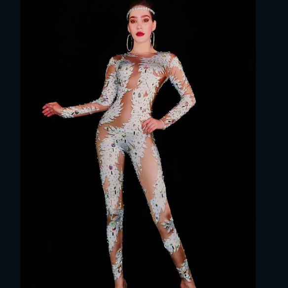 Multi-color Rhinestone Bodysuit
